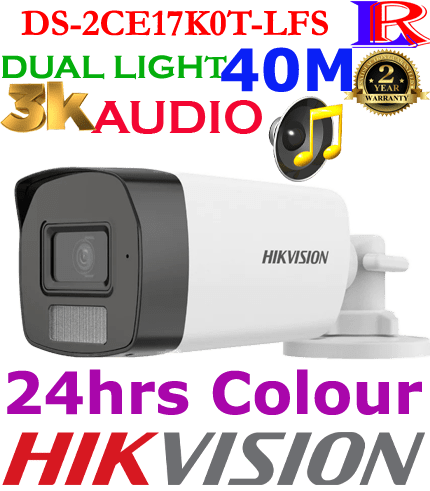 Hikvision 3K Smart Hybrid Light 40M Audio Camera DS-2CE17K0T-LFS Hikvision 3K Smart Hybrid Light 40M Audio Camera DS-2CE17K0T-LFS