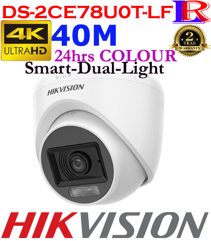 Hikvision 4K Smart Hybrid Light Turret Camera DS-2CE78U0T-LF Hikvision 4K Smart Hybrid Light Turret Camera DS-2CE78U0T-LF