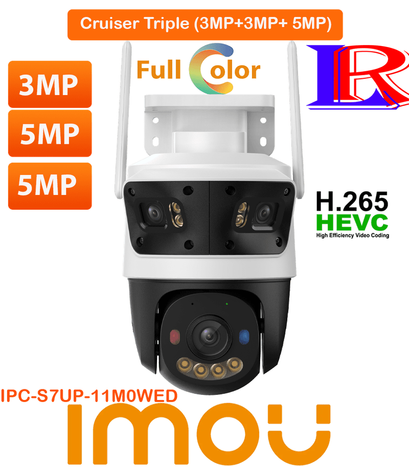 Cruiser Triple 3MP+3MP+ 5MP Triple Lens Outdoor PT Camera IPC-S7UP-11M0WED Cruiser Triple 3MP+3MP+ 5MP Triple Lens Outdoor PT Camera IPC-S7UP-11M0WED