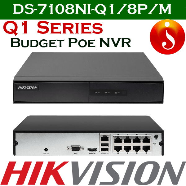 Hikvision best budget 8 port poe NVR DS-7108NI-Q1/8P/M 1 Hikvision best budget 8 port poe NVR DS-7108NI-Q1/8P/M