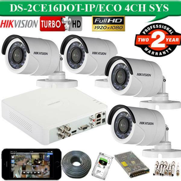 DS-2CE16D0T-IP/ECO 4Ch 1 DS-2CE16D0T-IP/ECO 2mp 4 camera system