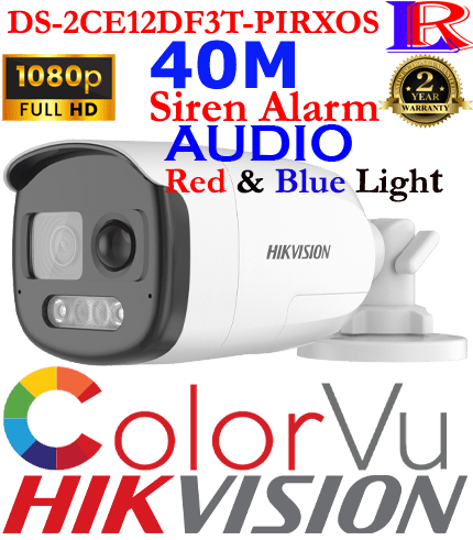 Colorvu Siren Alarm strobe light Camera DS-2CE12DF3T-PIRXOS Colorvu Siren Alarm strobe light Camera DS-2CE12DF3T-PIRXOS