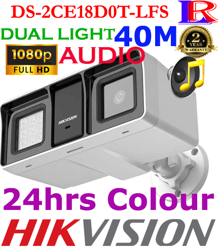 Hikvision 2MP Smart Hybrid Light Audio Camera DS-2CE18D0T-LFS Hikvision 2MP Smart Hybrid Light Audio Camera DS-2CE18D0T-LFS