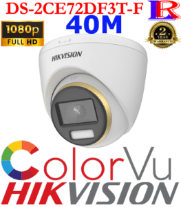 Hikvision 2 MP ColorVu Fixed Turret 40 M Camera DS-2CE72DF3T-F Hikvision 2 MP ColorVu Fixed Turret 40 M Camera DS-2CE72DF3T-F