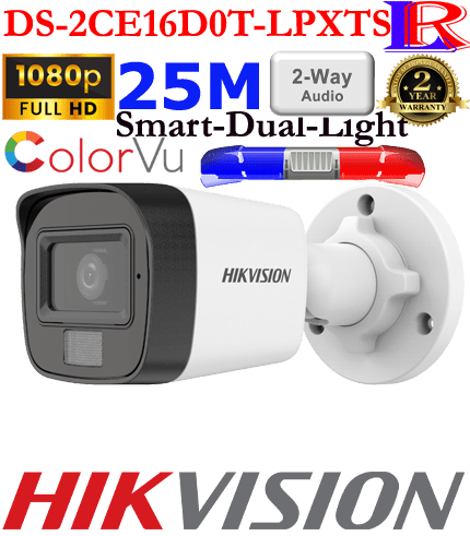 Hikvision DS-2CE16D0T-LPXTS 1,080P Two Way Audio Siren Bullet Camera Hikvision DS-2CE16D0T-LPXTS 1,080P Two Way Audio Siren Bullet Camera