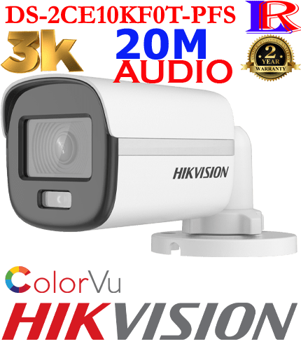 DS-2CE10KF0T-PFS Hikvision 5MP-3K colorvu Audio camera DS-2CE10KF0T-PFS