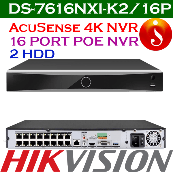 Face Analytics 16 port poe NVR with 2DD DS-7616NXI-K2/16P 1 Face Analytics 16 port poe NVR with 2DD DS-7616NXI-K2/16P