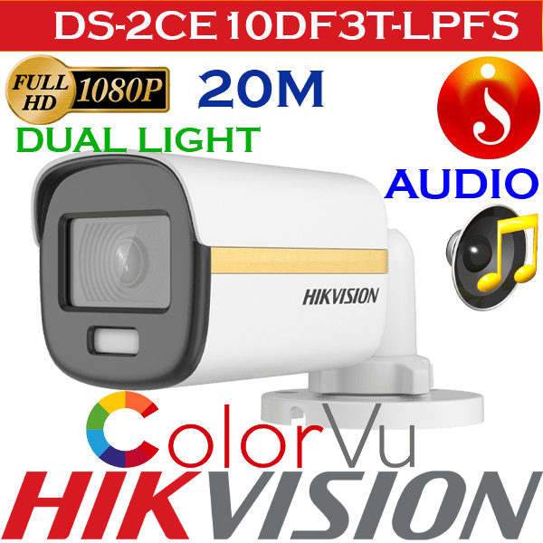 Hikvision 2MP 3D Smart Light ColorVu Audio bullet Camera DS-2CE10DF3T-LPFS 1 Hikvision 2MP 3D Smart Light ColorVu Audio bullet Camera DS-2CE10DF3T-LPFS
