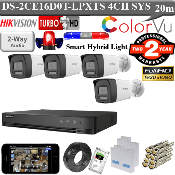Hikvision 2mp PIR Two-Way Audio 4 camera kit 1TB HDD 1 Hikvision 2mp PIR Two-Way Audio 4 camera kit 1TB HDD